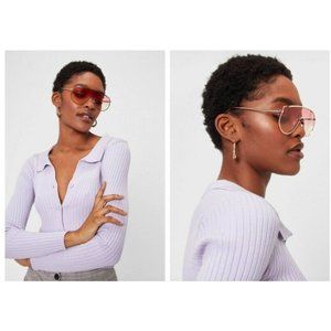 4/$25 Nasty Gal Pink Rose Gold Tinted Fashion Aviators